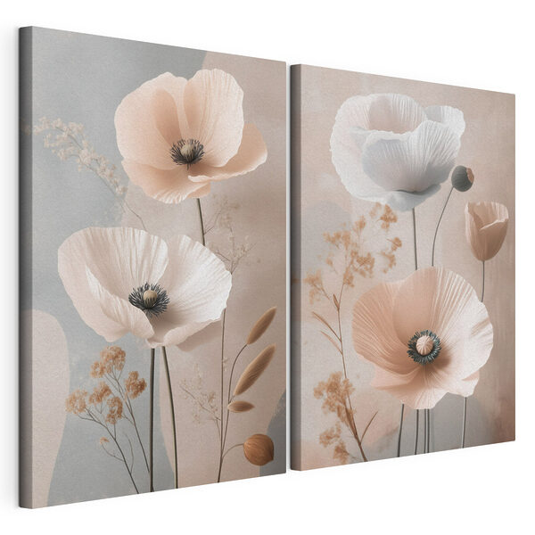 Collage de fleurs Impression sur toile modulaire Collage de fleurs
