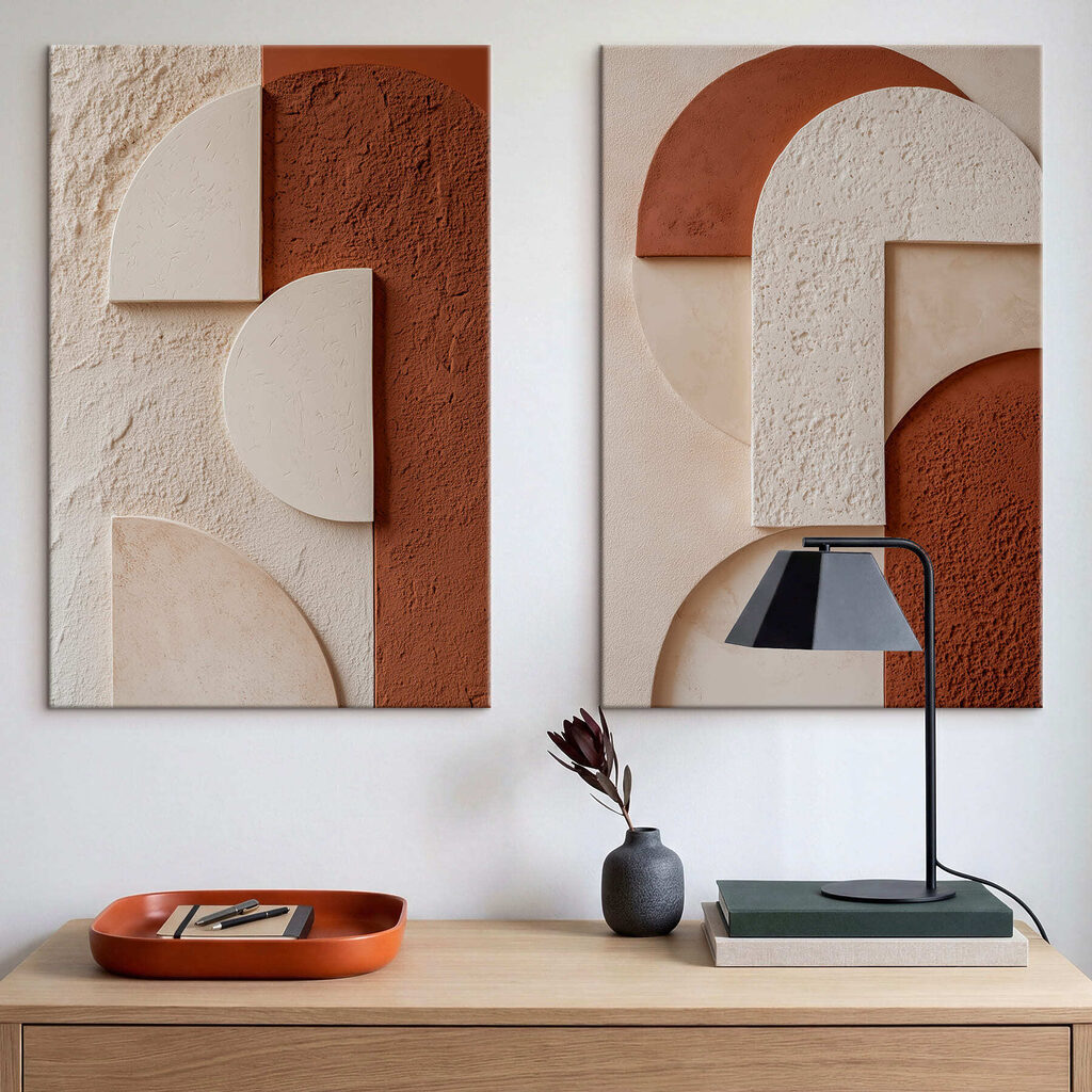 Elegant shapes in warm tones Elegant shapes in warm tones