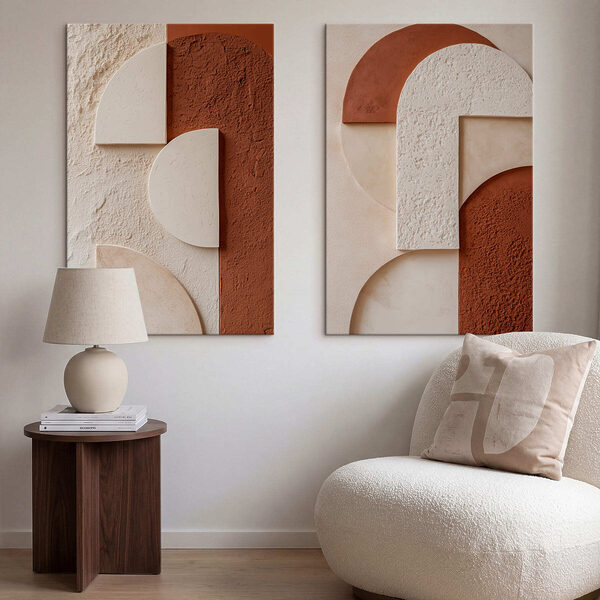 Elegant shapes in warm tones Elegant shapes in warm tones