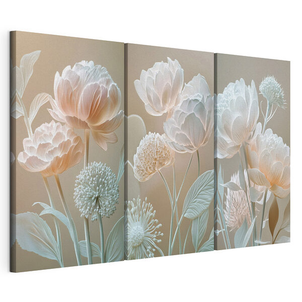 Collage de fleurs Impression sur toile modulaire Collage de fleurs