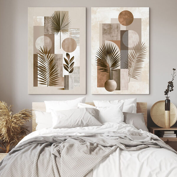 Pair of art pieces of plants Pair of art pieces of plants