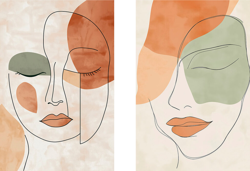 Two images of a woman's face Two images of a woman's face