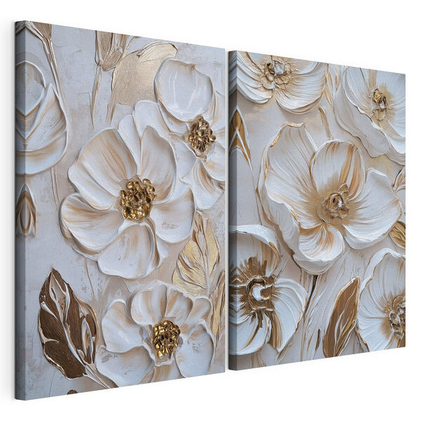 Impression sur toile modulaire Collage de fleurs
