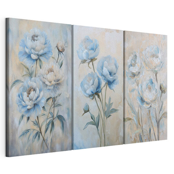 Des fleurs délicates aux teintes douces Impression sur toile modulaire Des fleurs délicates aux teintes douces