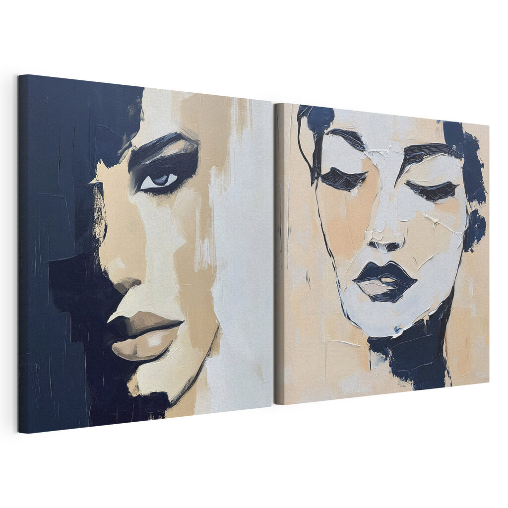 Painting of a woman's face Painting of a woman's face