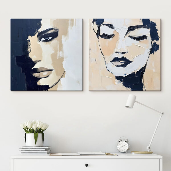 Painting of a woman's face Painting of a woman's face
