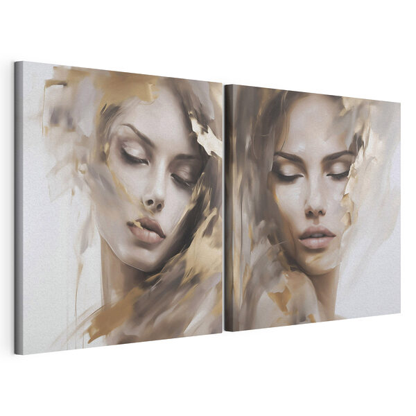 La beauté dans des tons doux et discrets Impression sur toile modulaire La beauté dans des tons doux et discrets