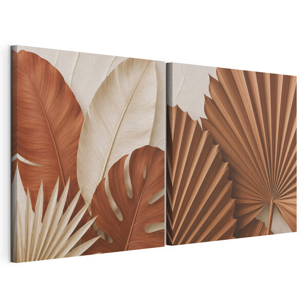 Impression sur toile modulaire Motifs de feuilles élégants inspirés de la nature (UGS : m30517) Impression sur toile modulaire Impression sur toile modulaire Motifs de feuilles élégants inspirés de la nature (UGS : m30517)