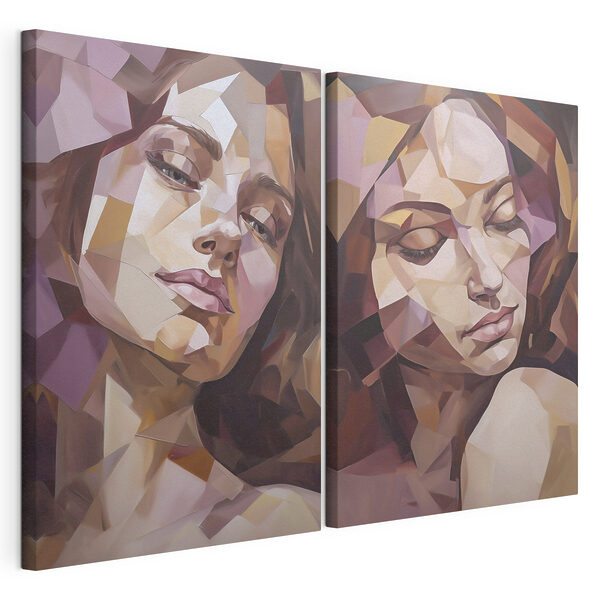 Collage représentant le visage d'une femme Impression sur toile modulaire Collage représentant le visage d'une femme