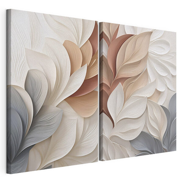 - Une palette de couleurs douces et harmonieuses Impression sur toile modulaire - Une palette de couleurs douces et harmonieuses