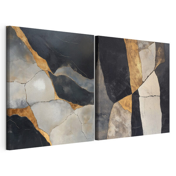 Une élégance abstraite dans des tons contrastés Impression sur toile modulaire Une élégance abstraite dans des tons contrastés