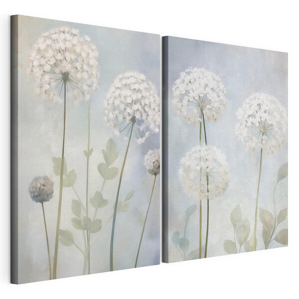 Collage de fleurs blanches Impression sur toile modulaire Collage de fleurs blanches