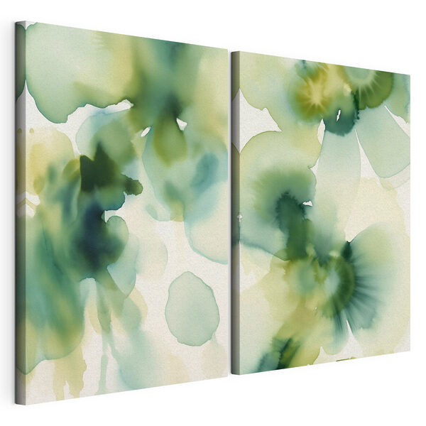 Des verts et des bleus fluides en harmonie Impression sur toile modulaire Des verts et des bleus fluides en harmonie