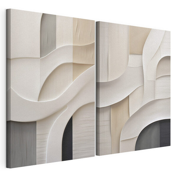 Des courbes douces dans des tons terreux Impression sur toile modulaire Des courbes douces dans des tons terreux