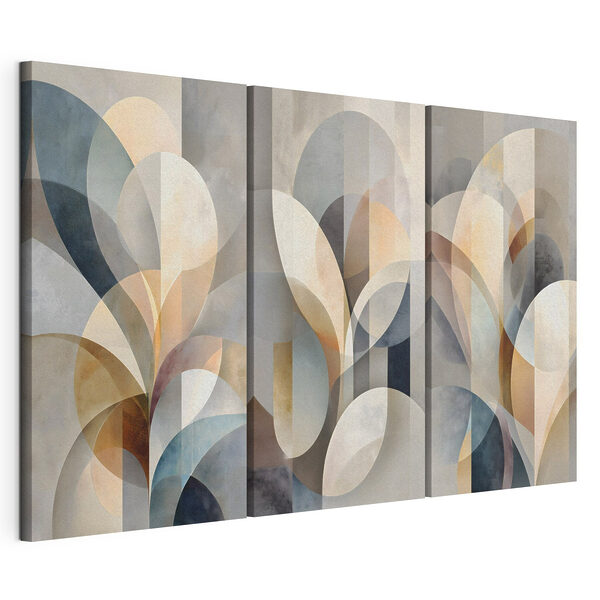 Des formes fluides aux teintes douces Impression sur toile modulaire Des formes fluides aux teintes douces