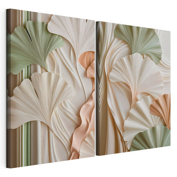 Impression sur toile modulaire Des formes naturelles et des lignes délicates s'harmonisent
