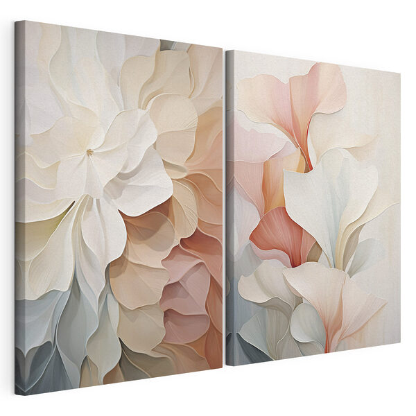 Impression sur toile modulaire Des pétales délicats aux teintes douces