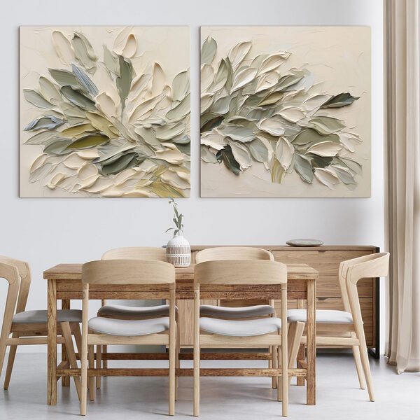 Elegant leaf composition in soft hues Elegant leaf composition in soft hues