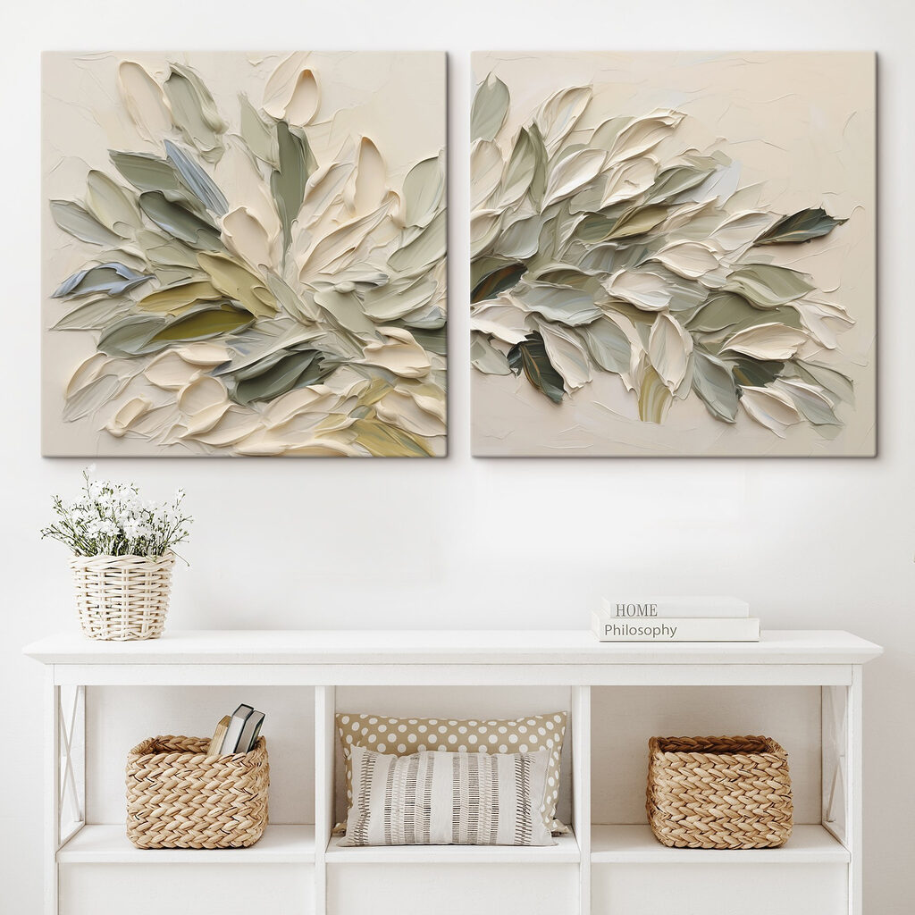 Elegant leaf composition in soft hues Elegant leaf composition in soft hues