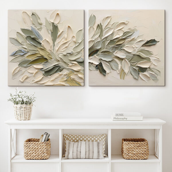 Elegant leaf composition in soft hues Elegant leaf composition in soft hues