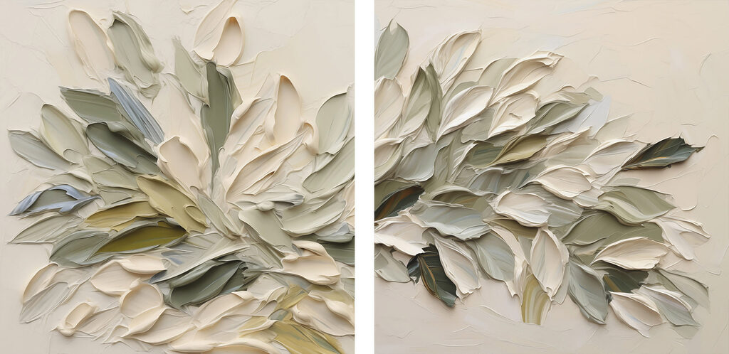 Elegant leaf composition in soft hues Elegant leaf composition in soft hues