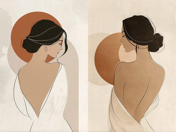Woman in white and brown dresses Woman in white and brown dresses