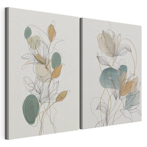 Impression sur toile modulaire Des lignes fluides et des couleurs douces s'harmonisent