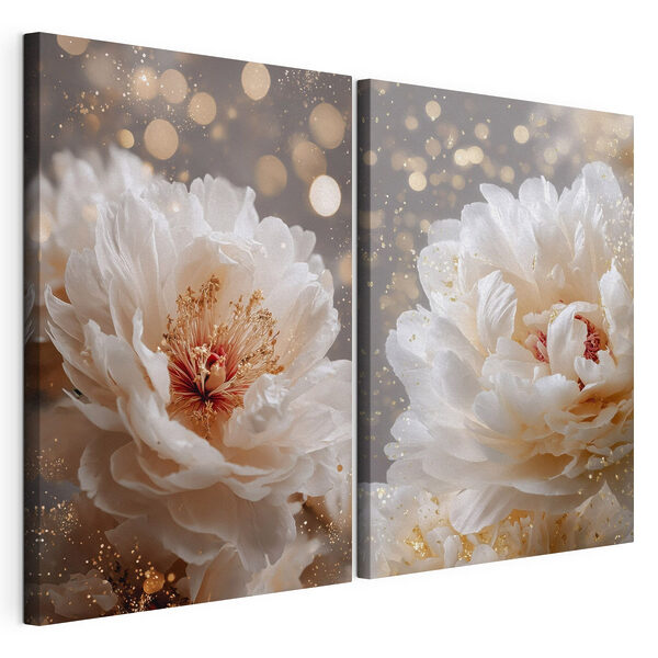 Des fleurs délicates aux teintes douces Impression sur toile modulaire Des fleurs délicates aux teintes douces