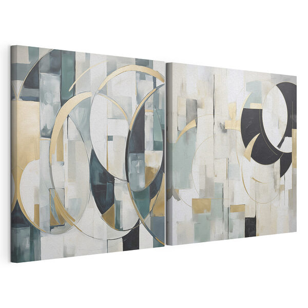 Impression sur toile modulaire Deux tableaux de couleurs différentes