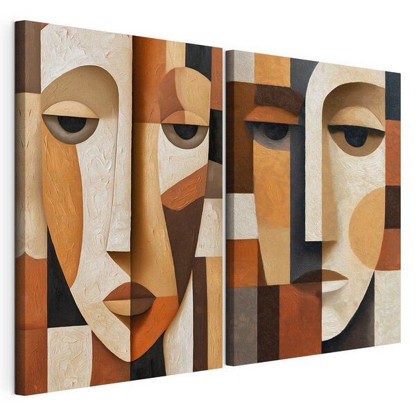 Impression sur toile modulaire Collage de visages