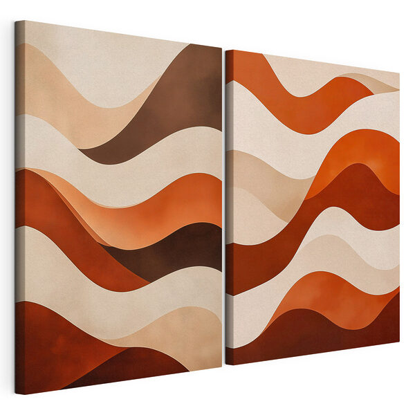 Quelques vagues marron et blanches Impression sur toile modulaire Quelques vagues marron et blanches