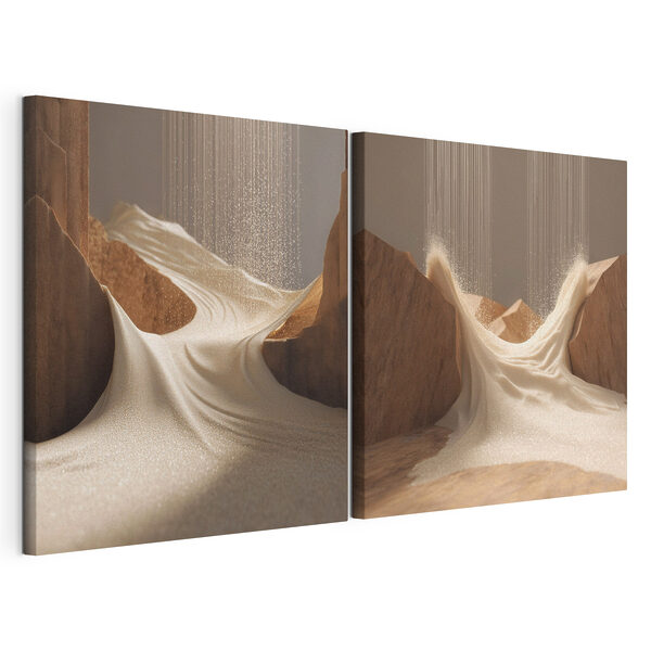 Impression sur toile modulaire Du sable s'écoulant d'une falaise