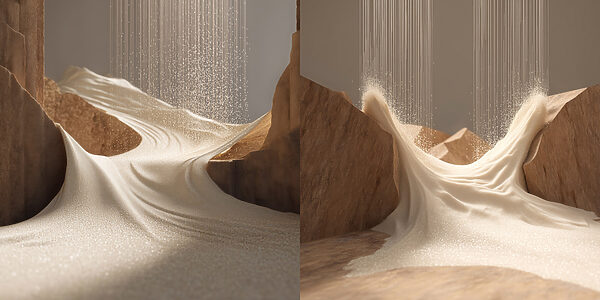 Sand flowing from a cliff Sand flowing from a cliff