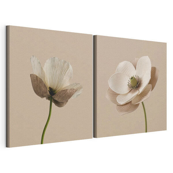 Des fleurs délicates aux teintes douces Impression sur toile modulaire Des fleurs délicates aux teintes douces