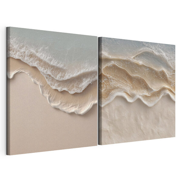 De douces vagues caressant les rivages sablonneux Impression sur toile modulaire De douces vagues caressant les rivages sablonneux