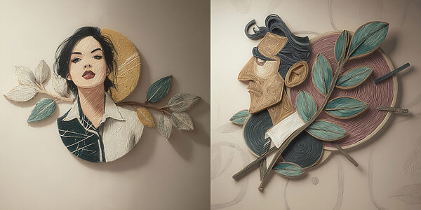 Collage of a man and a man's face Collage of a man and a man's face