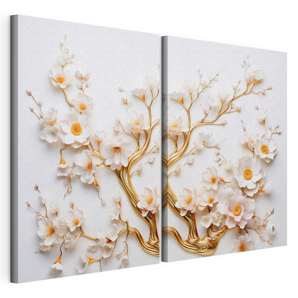 Impression sur toile modulaire Des fleurs fantaisistes, fruit d'un savoir-faire artistique raffiné