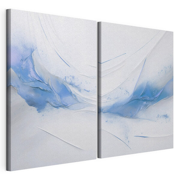 Collage de peinture bleue et blanche Impression sur toile modulaire Collage de peinture bleue et blanche