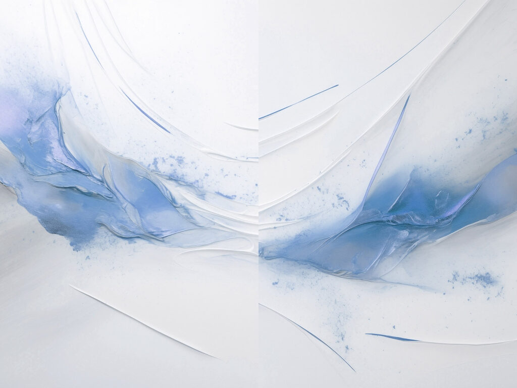Collage of blue and white paint Collage of blue and white paint