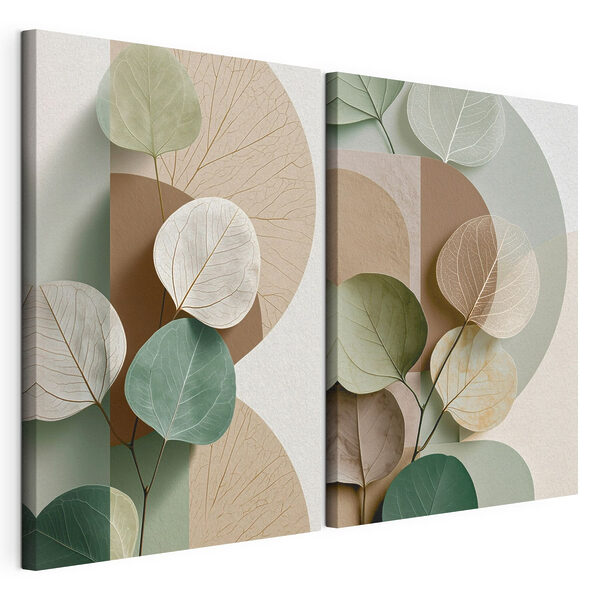 Impression sur toile modulaire Collage de feuilles