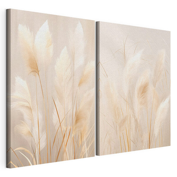 Herbes délicates aux teintes douces Impression sur toile modulaire Herbes délicates aux teintes douces