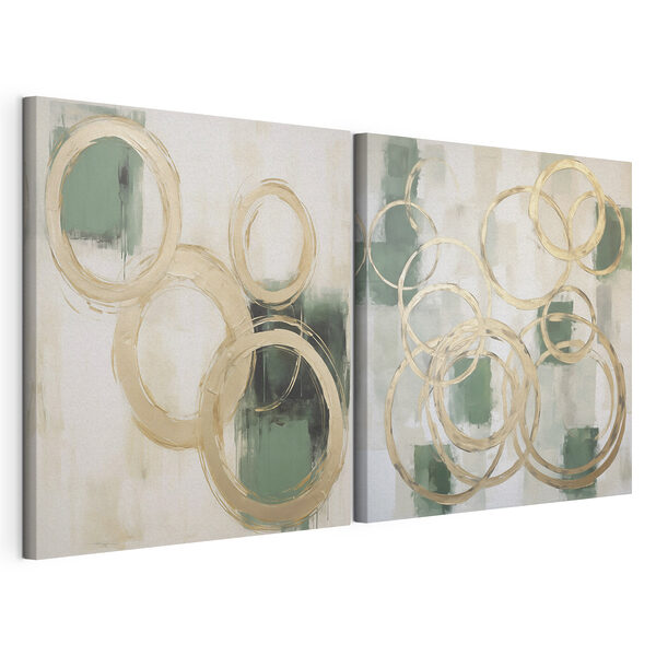 Peinture de cercles et de cercles Impression sur toile modulaire Peinture de cercles et de cercles