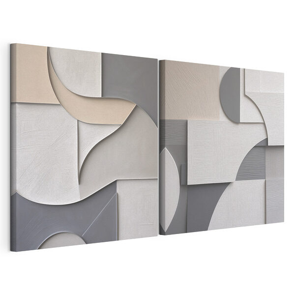 Impression sur toile modulaire Des formes abstraites aux couleurs apaisantes