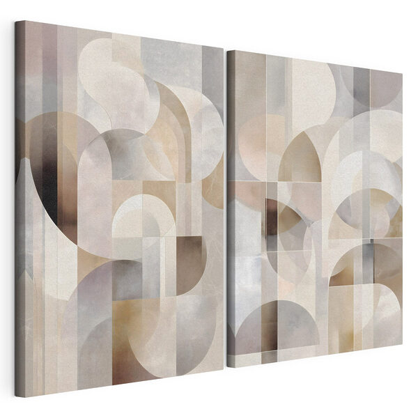 - Des courbes et des formes aux tons doux Impression sur toile modulaire - Des courbes et des formes aux tons doux