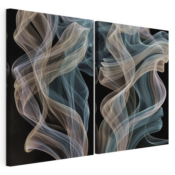 Des volutes gracieuses de couleurs flottantes Impression sur toile modulaire Des volutes gracieuses de couleurs flottantes