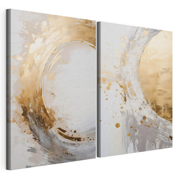 Tourbillons dynamiques dans des tons clairs Impression sur toile modulaire Tourbillons dynamiques dans des tons clairs