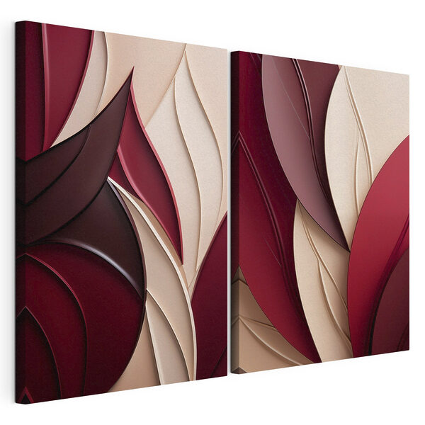 - Des courbes douces dans des teintes chaudes Impression sur toile modulaire - Des courbes douces dans des teintes chaudes