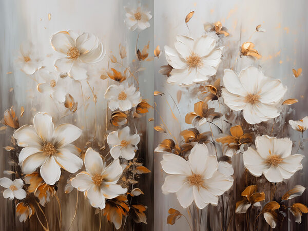 Painting of white flowers Painting of white flowers