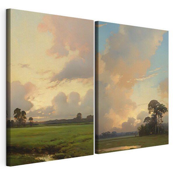 Impression sur toile modulaire Comparaison d'un paysage