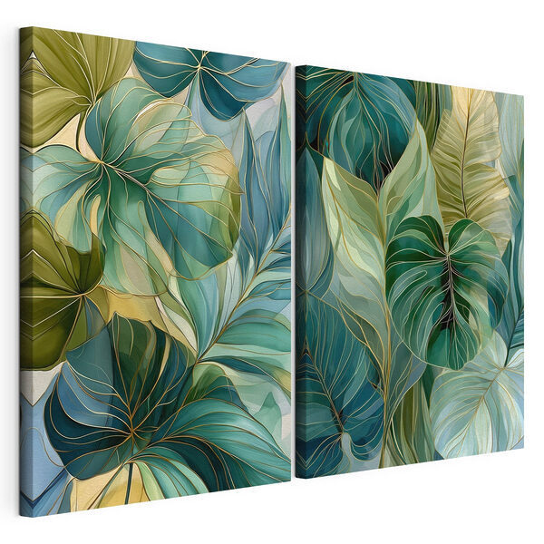 Impression sur toile modulaire Collage de feuilles